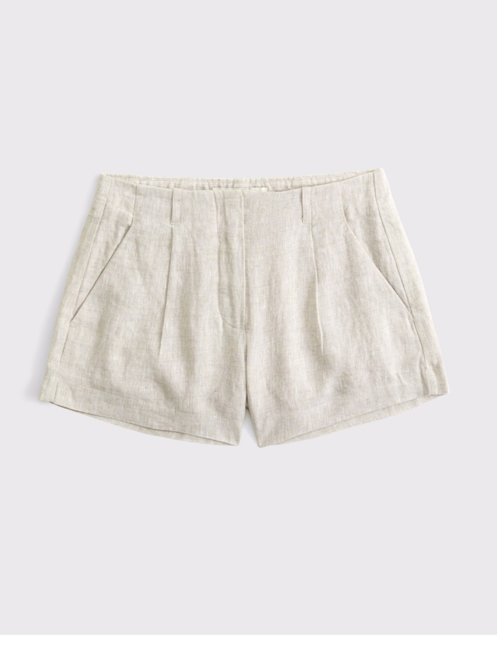 A&F 100% Linen High Rise Short- Oatmeal - Picture 2 of 5